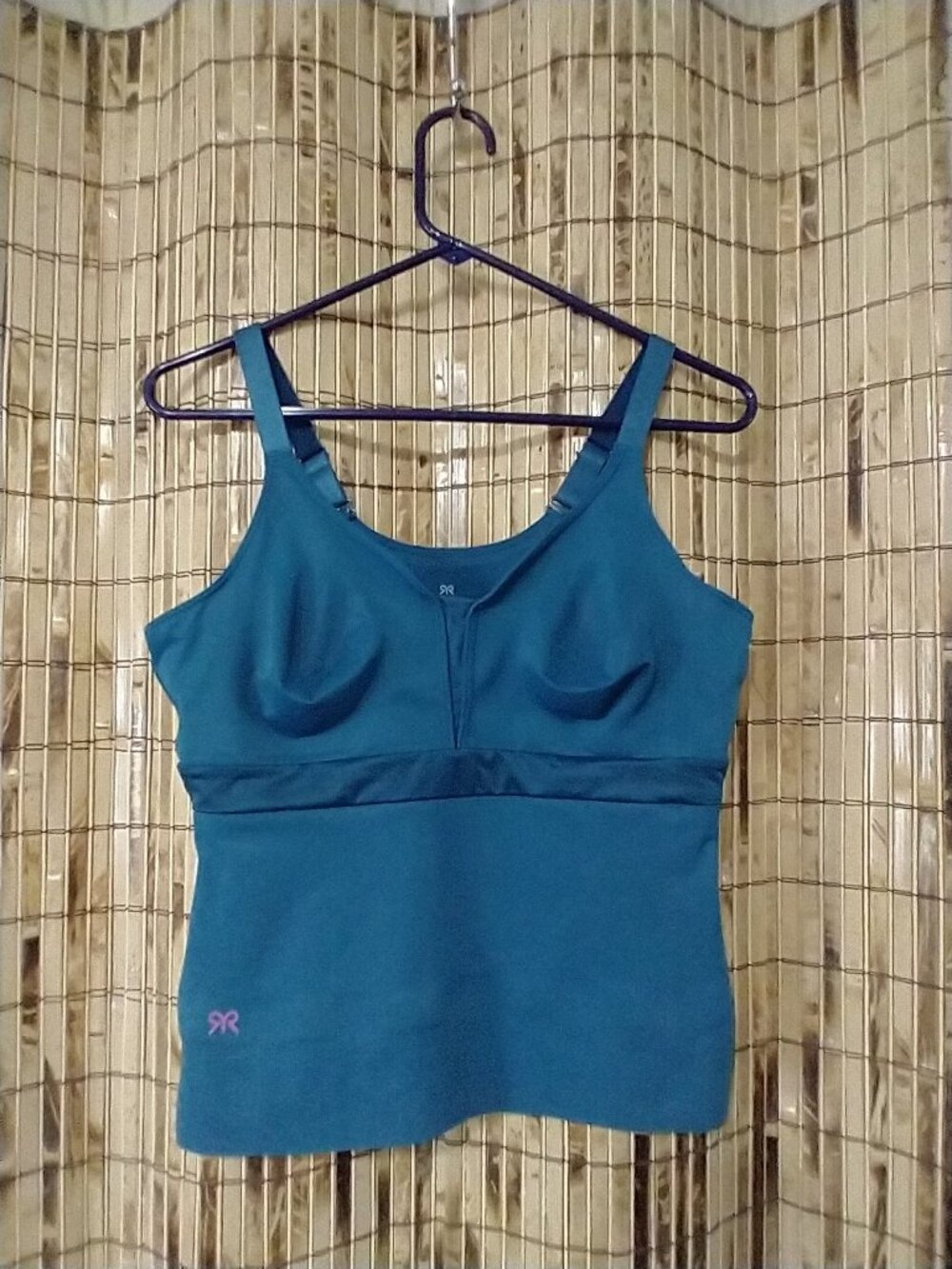 Ruby Ribbon Teal Supportive Shaping Camisole Size 38 Built-In Bra Tank Top